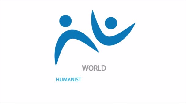 Welt Humanismus Tag Umarmungen Kunst Video Illustration — Stockvideo