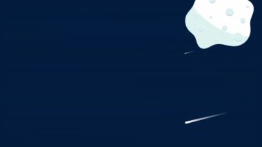 International Asteroid Day comet, art video illustration.