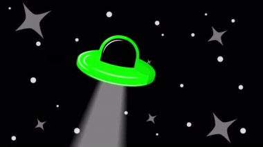 UFO günü uçan daire, sanat videosu illüstrasyonu.