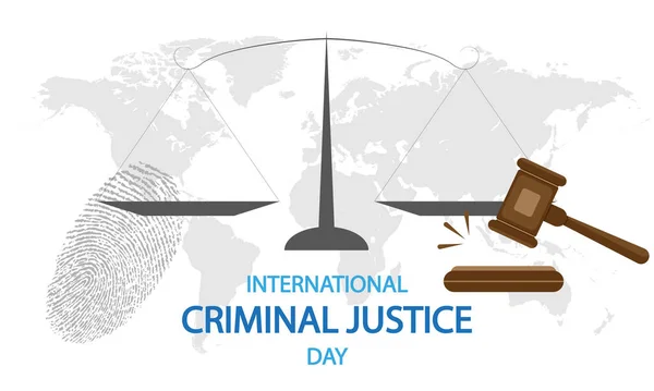Mezinárodní Den Trestní Spravedlnosti Ilustrace Vektorového Umění — Stockový vektor