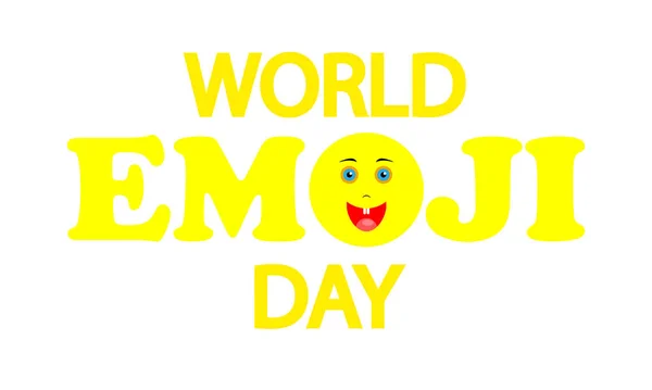 World Emoji Day Smiley Typography Vector Art Illustration — ストックベクタ