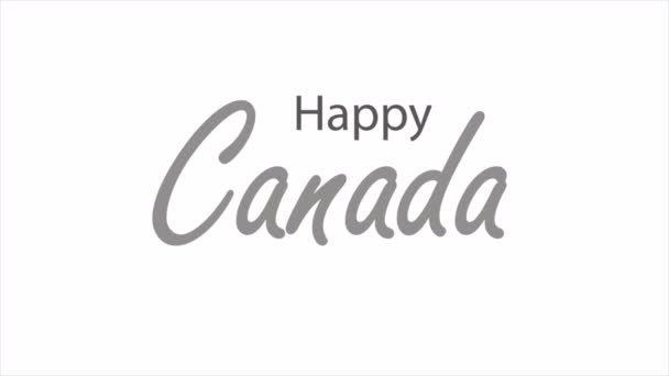 Canada Day Typography Maple Leaf Art Video Illustration — Stock Video