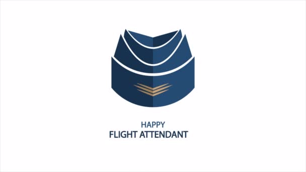 Flight Attendant Day Stewardess Hat Art Video Illustration — Wideo stockowe