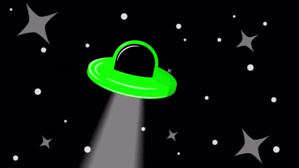 World Ufo Day Flying Saucer Art Video Illustration — Stock Video
