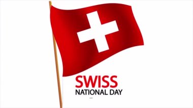 İsviçre Ulusal Konfederasyonu bayrağı, sanat videosu illüstrasyonu.