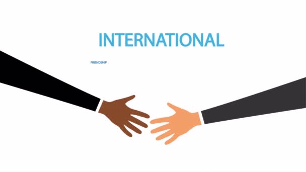 International Friendship Day Handshake Art Video Illustration — Vídeo de Stock