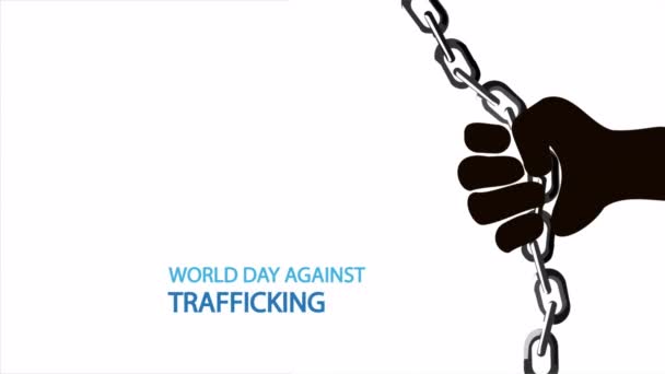 World Day Trafficking Person Art Video Illustration — Stock video