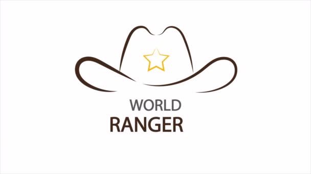 World Ranger Day Hat Art Video Illustration — 图库视频影像