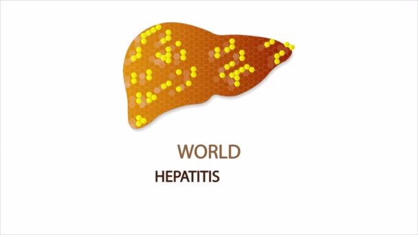 Wereld Hepatitis Dag Lever Kunst Video Illustratie — Stockvideo