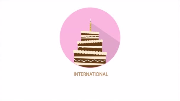 Uluslararası Pasta Günü Simgesi Sanat Videosu Illüstrasyonu — Stok video