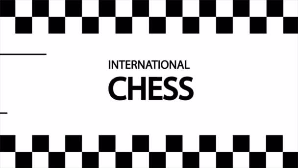 Mezinárodní Šachový Den Logo Umělecké Video Ilustrace — Stock video