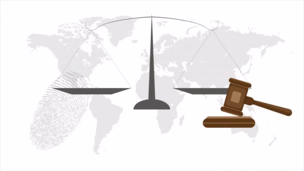 International Criminal Justice Day Art Video Illustration — Stockvideo