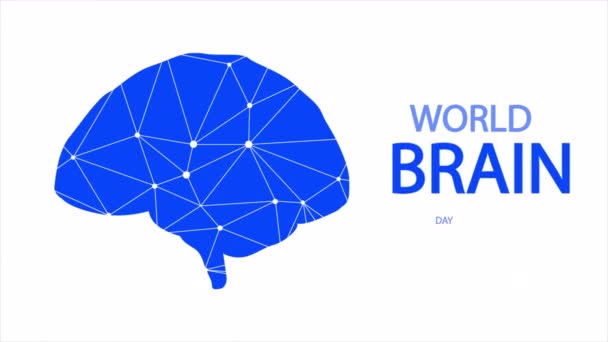 World Brain Day Human Art Video Illustration — Vídeo de Stock