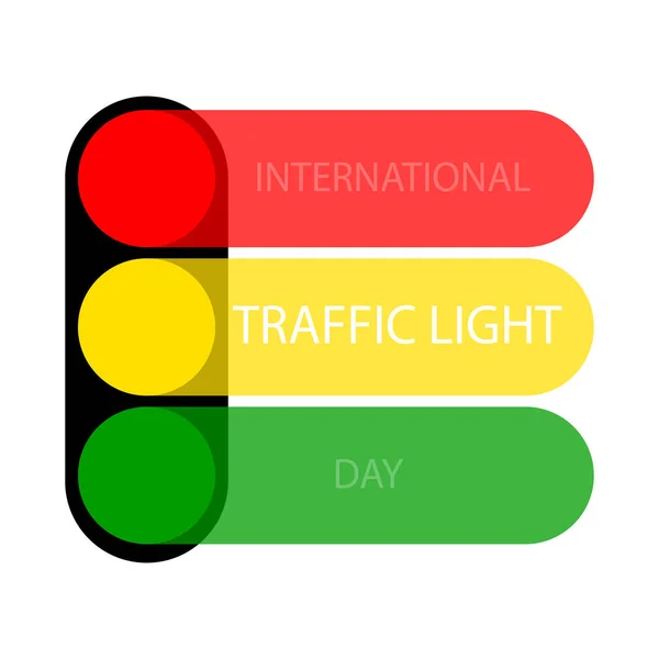 International Traffic Light Day Vector Art Illustration — Stockvektor