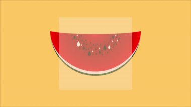 Watermelon day berry banner, art video illustration.