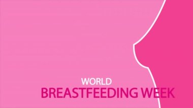 World breastfeeding week banner, art video illustration.