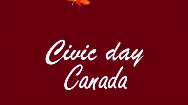 Civic Day Canada Typography Art Video Illustration — Vídeo de stock