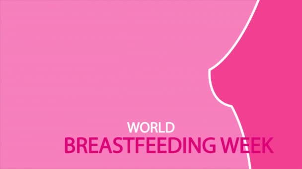 World Breastfeeding Week Banner Art Video Illustration — Stok video