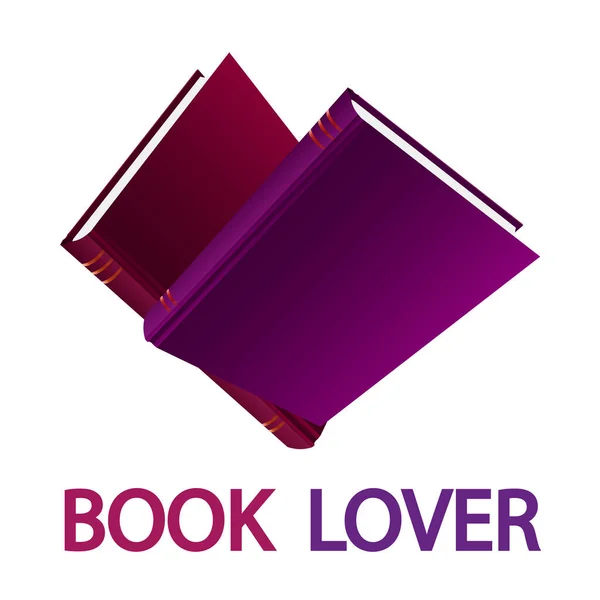 Book Lovers Day Heart Vector Art Illustration — Vetor de Stock