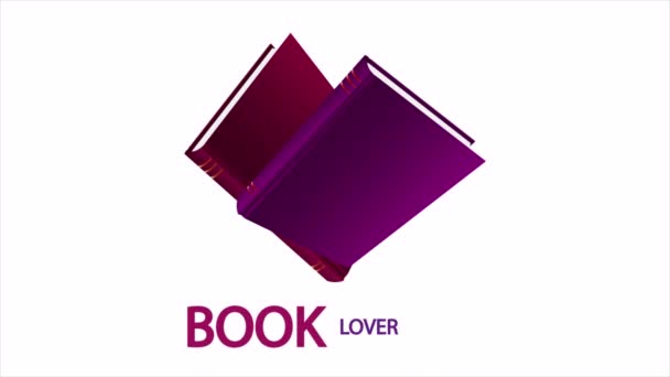 Book Lovers Day Heart Art Video Illustration — ストック動画