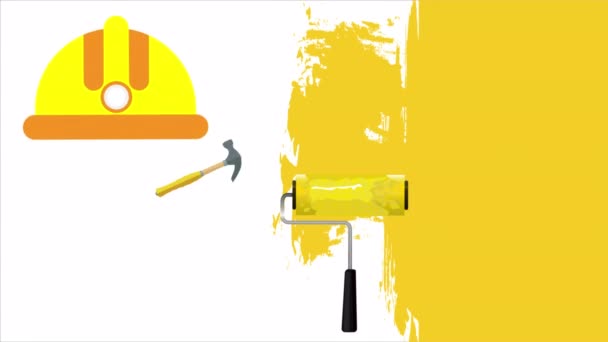 Builders Day Repair Banner Art Video Illustration — Wideo stockowe