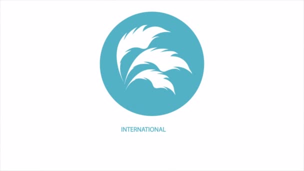 Международный День Перьев Коренных Народов Мира Художественная Видеоиллюстрация — стоковое видео