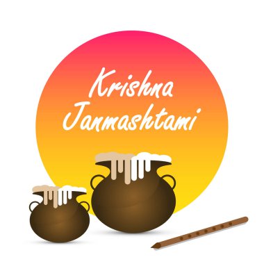 Krishna janmashtami food pots, vector art illustration.