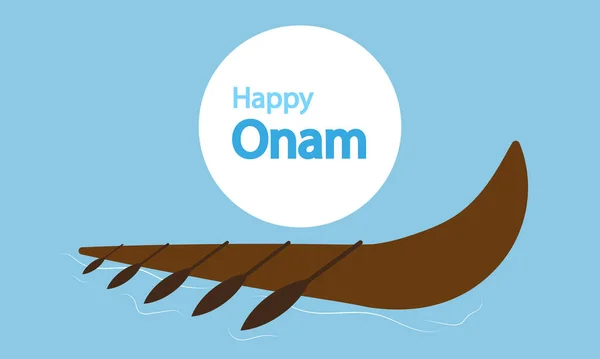 Onam Festival Happy Boat Vector Art Illustration — Stockvektor