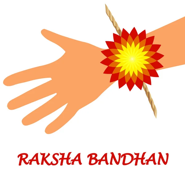 Raksha Bandhan Hand Bracelet Vector Art Illustration — Stockový vektor