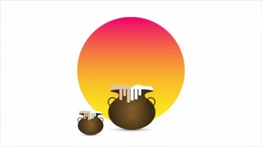 Krishna janmashtami food pots, art video illustration.