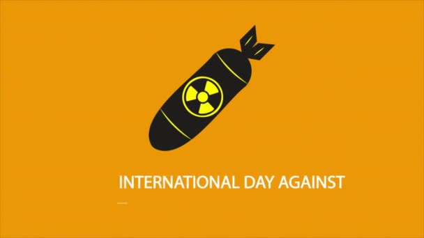 International Day Nuclear Tests Bomb Art Video Illustration — Stock Video