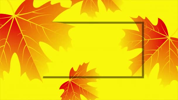 Autumn Poster Yellow Maple Leaves Art Video Illustration — Wideo stockowe