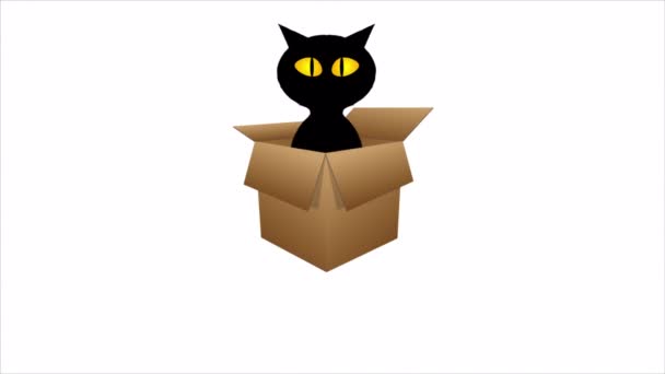 World Day Homeless Animals Cat Box Art Video Illustration — ストック動画