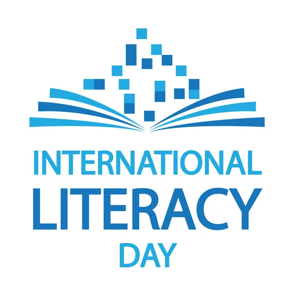 International Literacy Day Open Book Vector Art Illustration - Stok Vektor