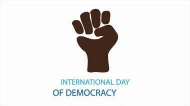 International day of democracy hand, art video illustration.
