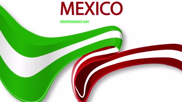 Independence Day Mexico Ribbon Flag Art Video Illustration — Stockvideo