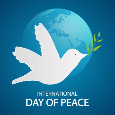 International day of peace dove, vector art illustration.