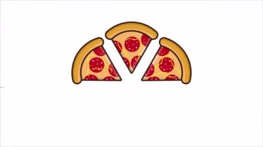 Pizza Festivali Dilimleri, Sanat Videosu İllüstrasyonu.