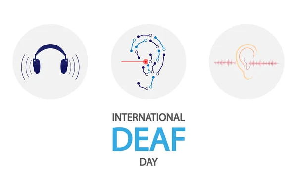 国際的な聴覚障害者の日の技術 ベクトルアートイラスト — ストックベクタ