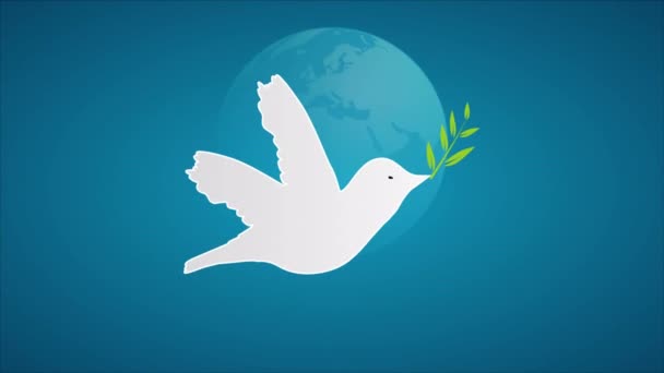 Béke Galamb Nemzetközi Napja Művészeti Videó Illusztráció — Stock videók