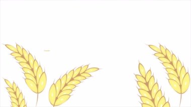 Erntedankfest Alman Şükran Günü Buğday Kulakları, sanat videosu illüstrasyonu.