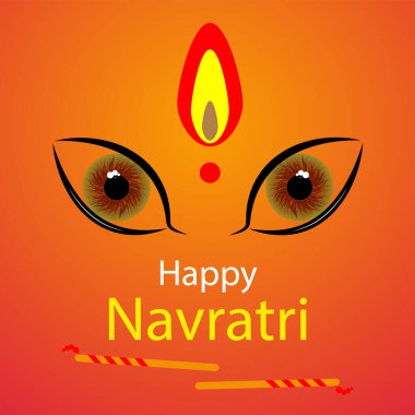 Navratri Sonbaharın Dokuz Gecesi, vektör sanat illüstrasyonu.