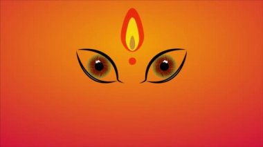 Navratri Sonbaharın Dokuz Gecesi, sanat videosu illüstrasyonu.
