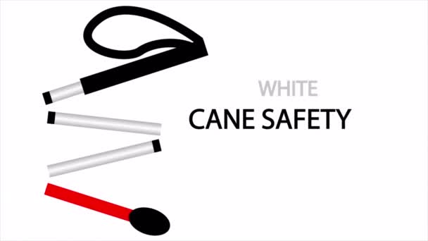 Dzień Bezpieczeństwa Białego Trzciny Ilustracja Wideo Sztuki — Wideo stockowe