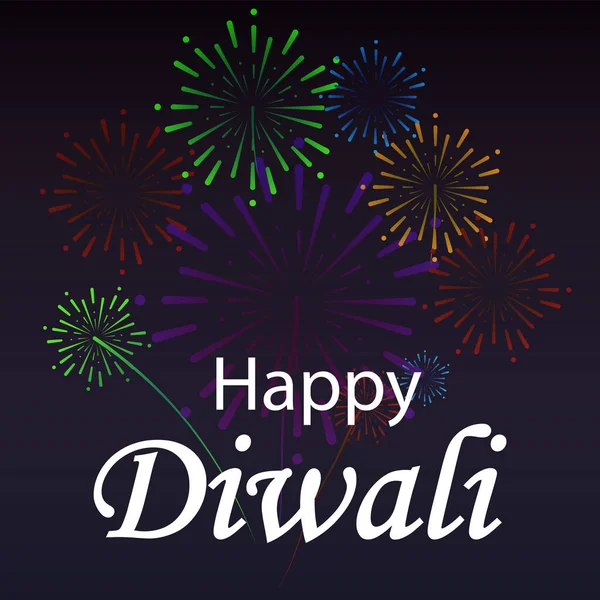Diwali Festival Lights India Fireworks Vector Art Illustration — 图库矢量图片
