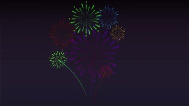 Hindistan 'da Diwali Işık Festivali havai fişekler, sanat videosu illüstrasyonu.