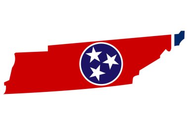 Tennessee 'nin vektör haritası. Çok detaylı bir illüstrasyon. Amerika Birleşik Devletleri 'nin ülkesi. Düz stil. Vektör  