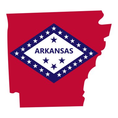 Arkansas 'ın vektör haritası. Çok detaylı bir illüstrasyon. Amerika Birleşik Devletleri 'nin ülkesi. Düz stil. Vektör  