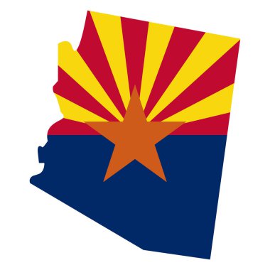 Arizona 'nın vektör haritası. Çok detaylı bir illüstrasyon. Amerika Birleşik Devletleri 'nin ülkesi. Düz stil. Vektör  