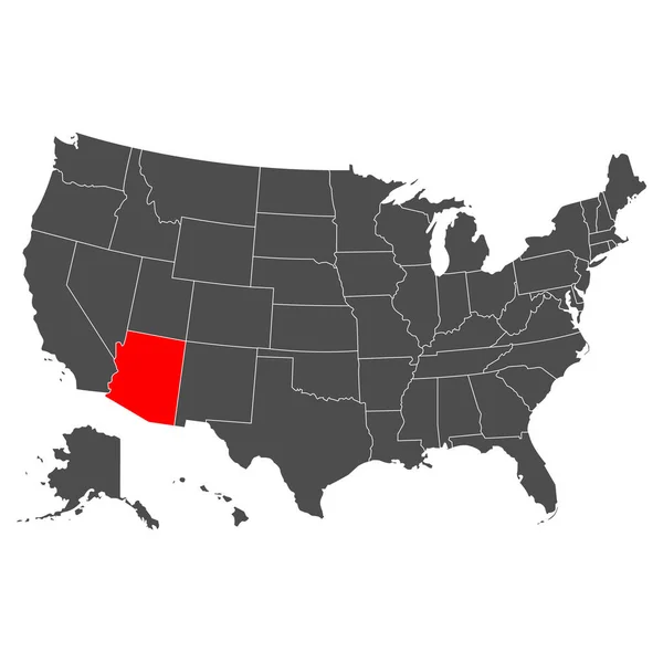 アリゾナのベクトルマップ 詳細なイラスト アメリカ合衆国の国 フラットスタイル ベクトル — ストックベクタ